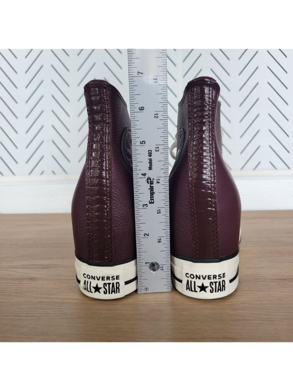 ✨✨Converse Chuck Taylor All Star Wedge Leather 7 Womens Shoes Burgundy A12349C - Picture 5 of 12